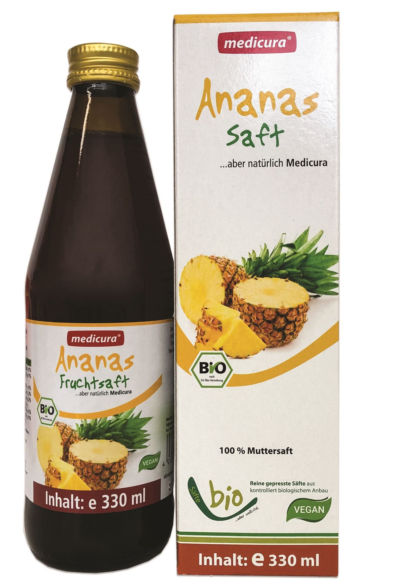 Medicura bio ovocný džús 100% ananás 330 ml