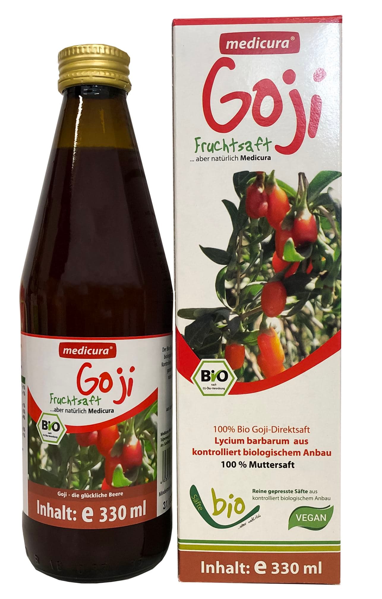 Medicura bio ovocný nápoj 100% goji 330 ml