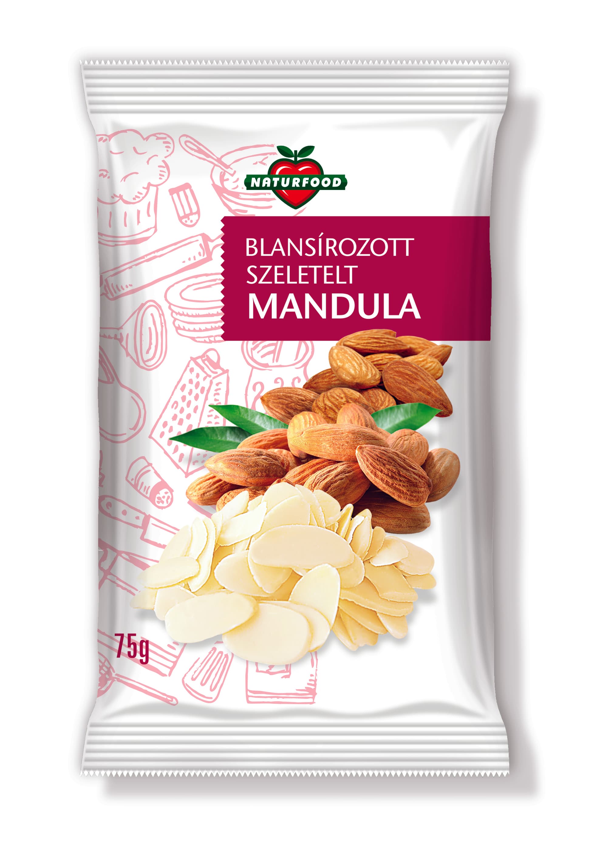 Naturfood Plátky mandlí 75 g