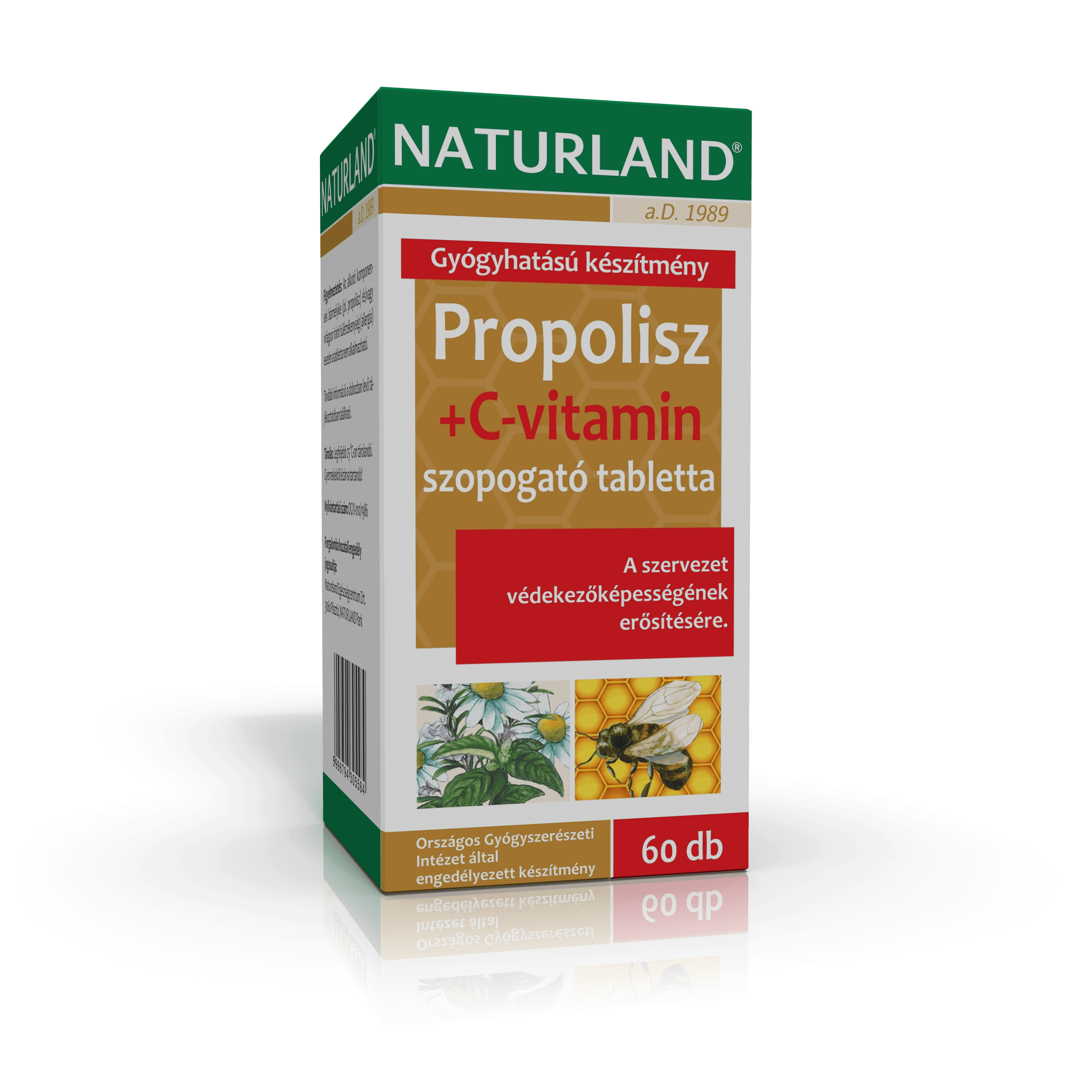 Naturland Propolis C-vitamín tablety 60 ks - 21936