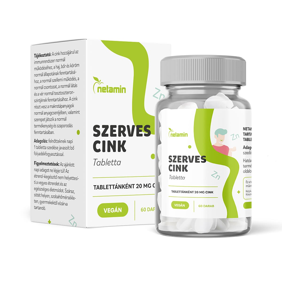 Netamin organický zinok 20mg tablety 60 ks