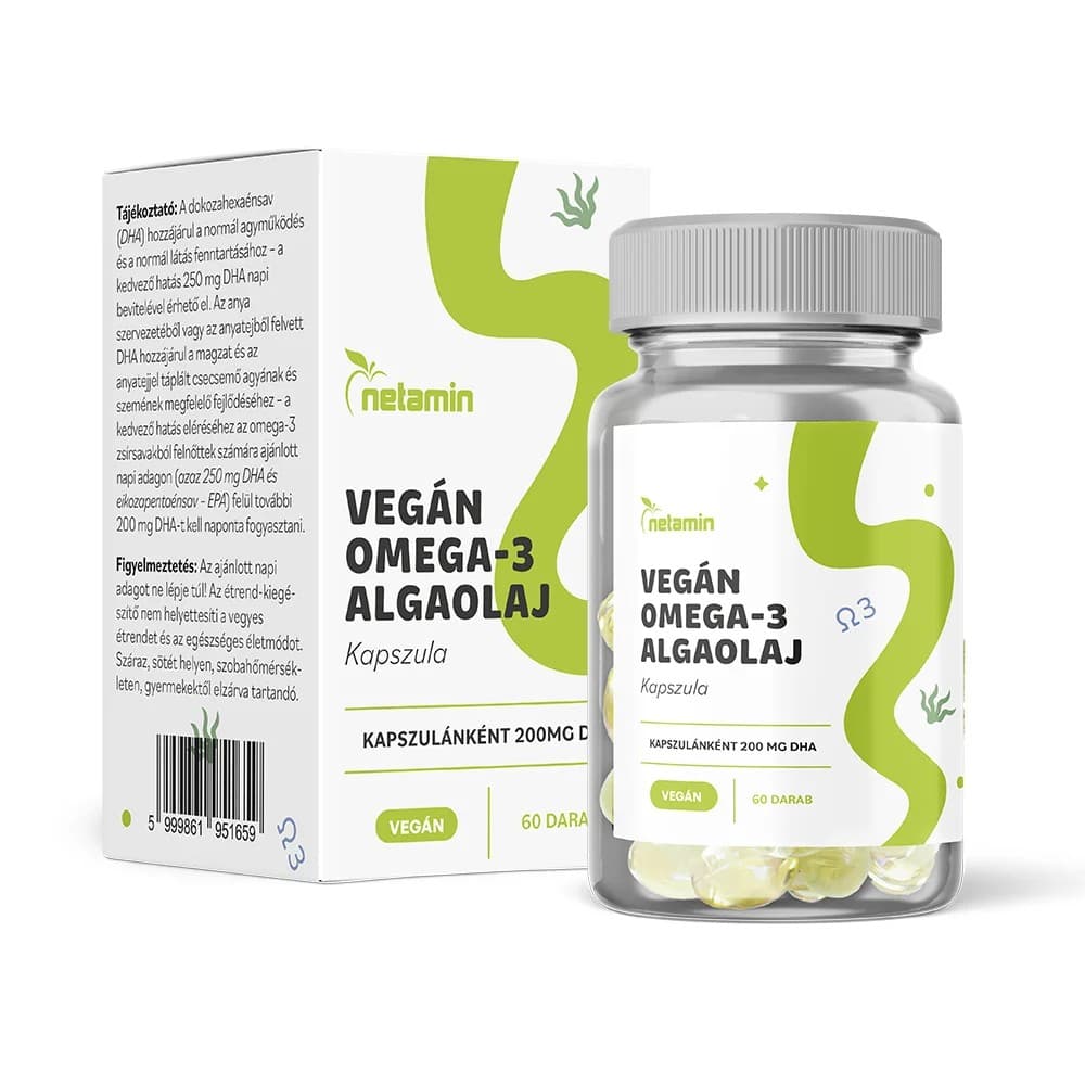 Netamin vegán omega-3 algaolaj kapsula 60 ks
