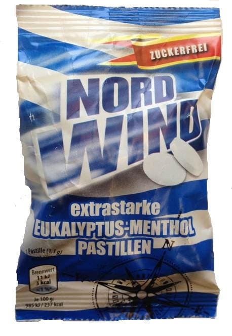 Nordwind eukalyptus-mentol bez cukru 25 g