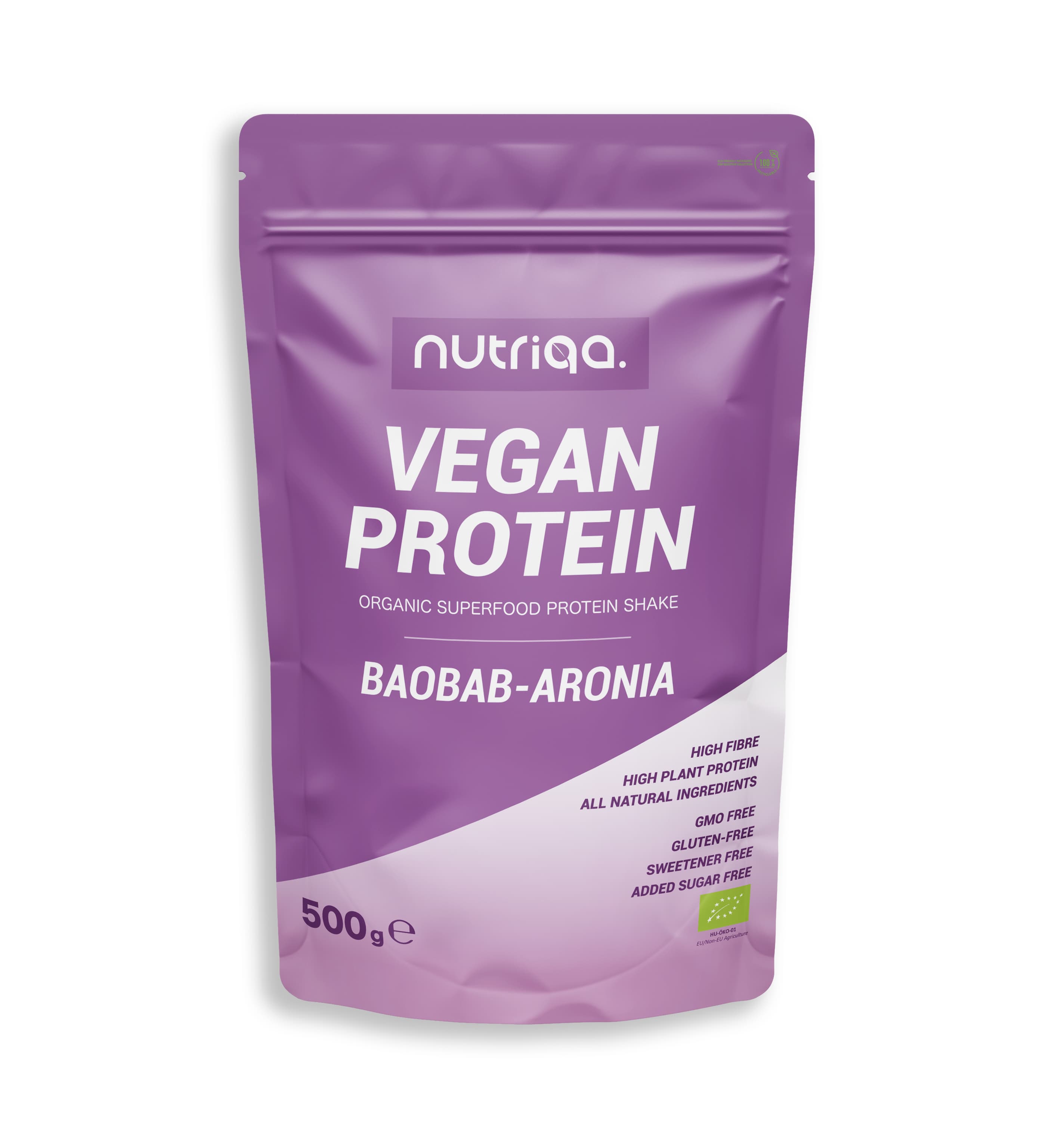 Nutriqa bio vegán baobab-arónia proteínový shake 500 g