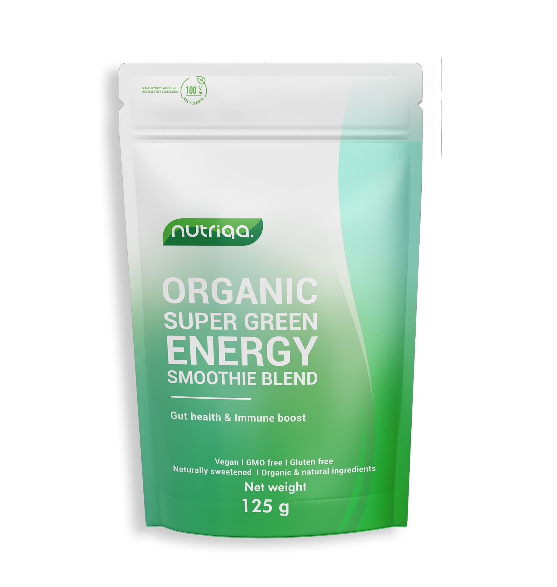 Nutriqa bio vegán zelená energetická zmes 125 g