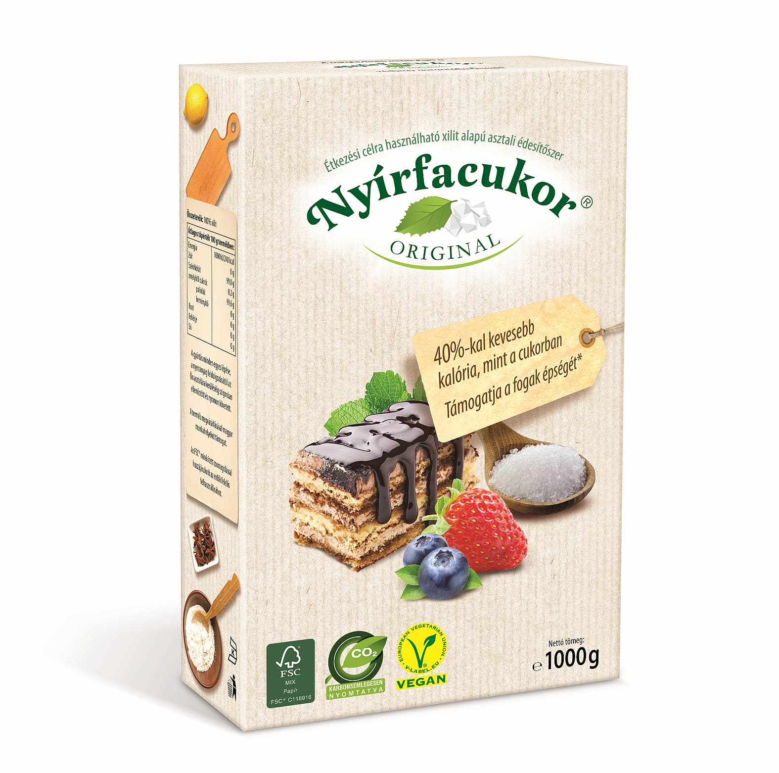 Nyírfacukor kryštál 100% xylit 1000 g