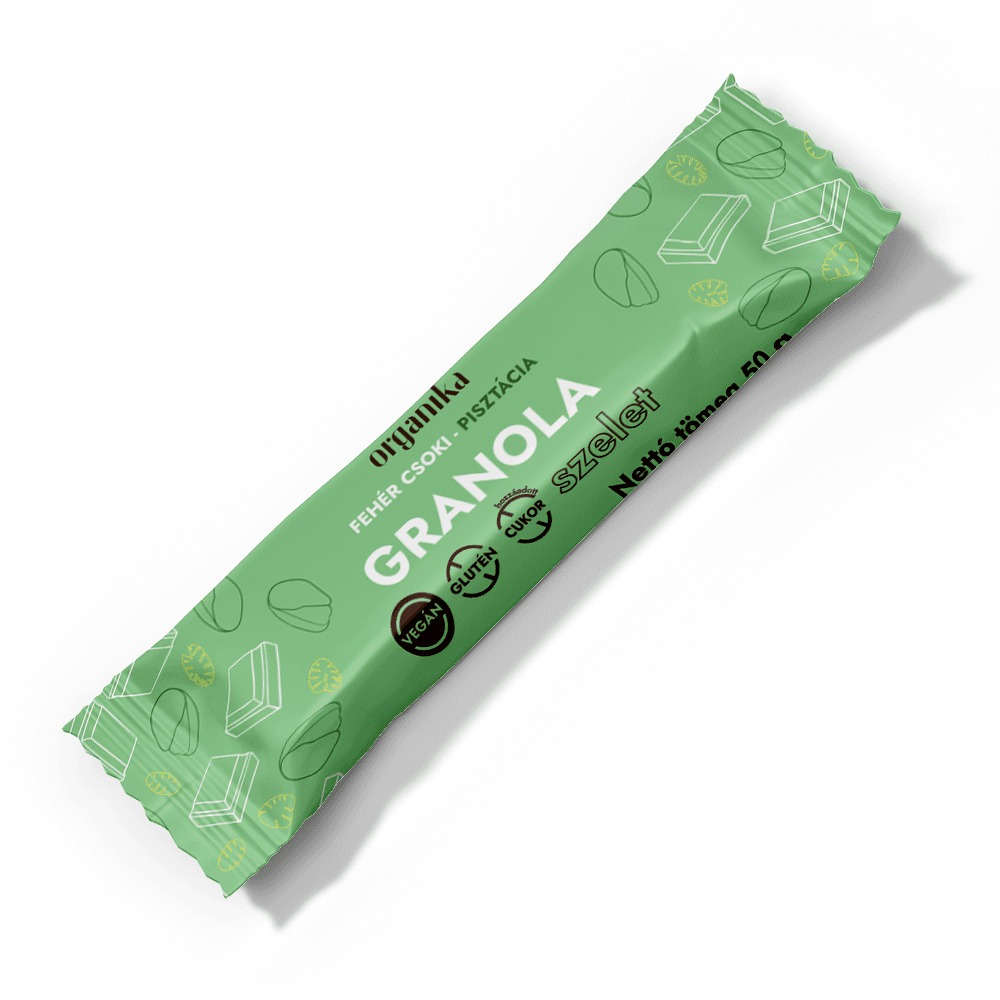 Organika granola tyčinka s pistáciami a bielou čokoládou 50 g