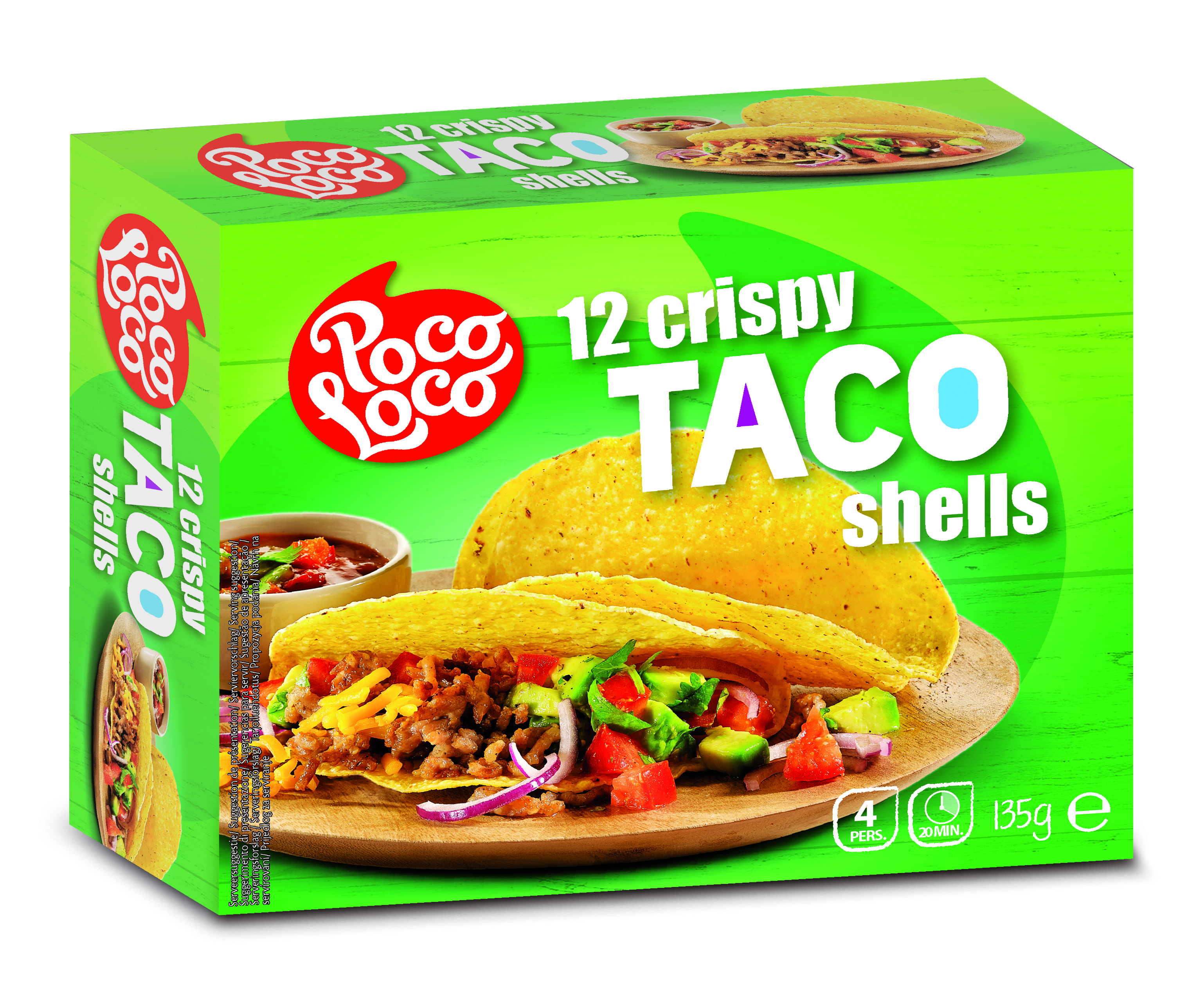 Poco Loco chrumkavé taco mušle tortilla 12ks 135 g