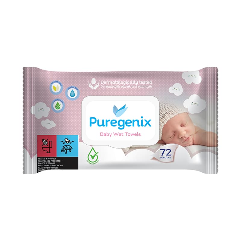 Puregenix hypoalergénne vlhčené obrúsky pre bábätká 72 ks