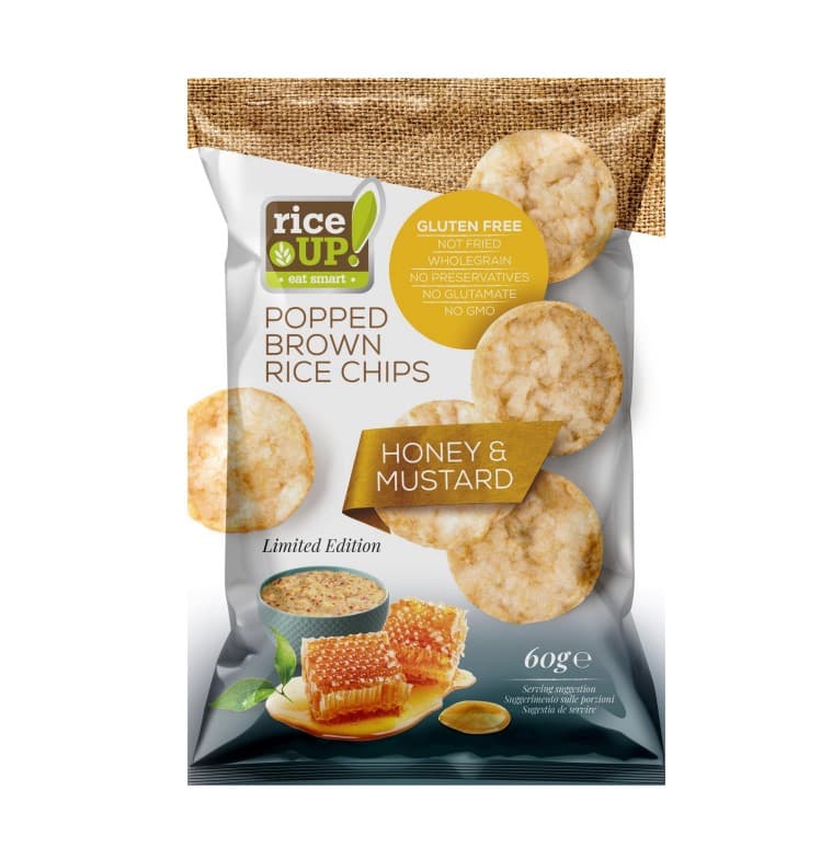 Rice Up ryžové chrumky s medovo-horčicovou príchuťou 60 g