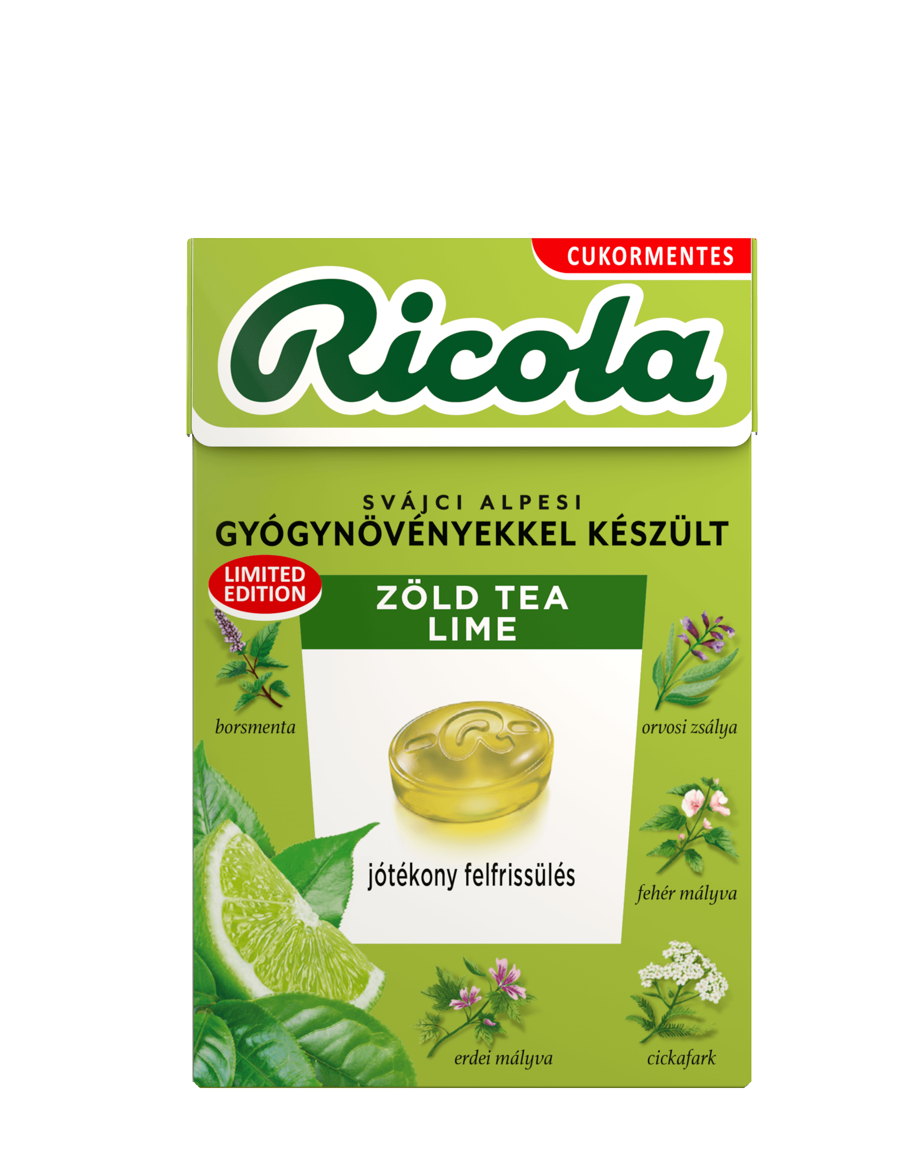 Ricola cukrík so zeleným čajom a limetkou 40 g