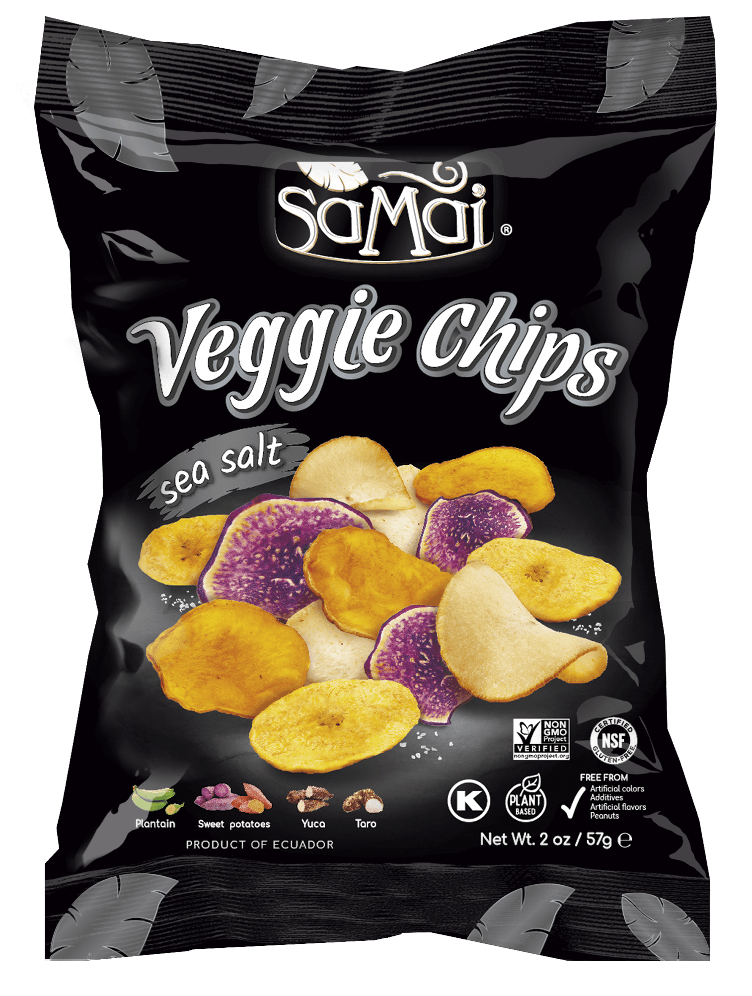 Samai chipsy z plantainu a zeleniny s morskou soľou 57 g