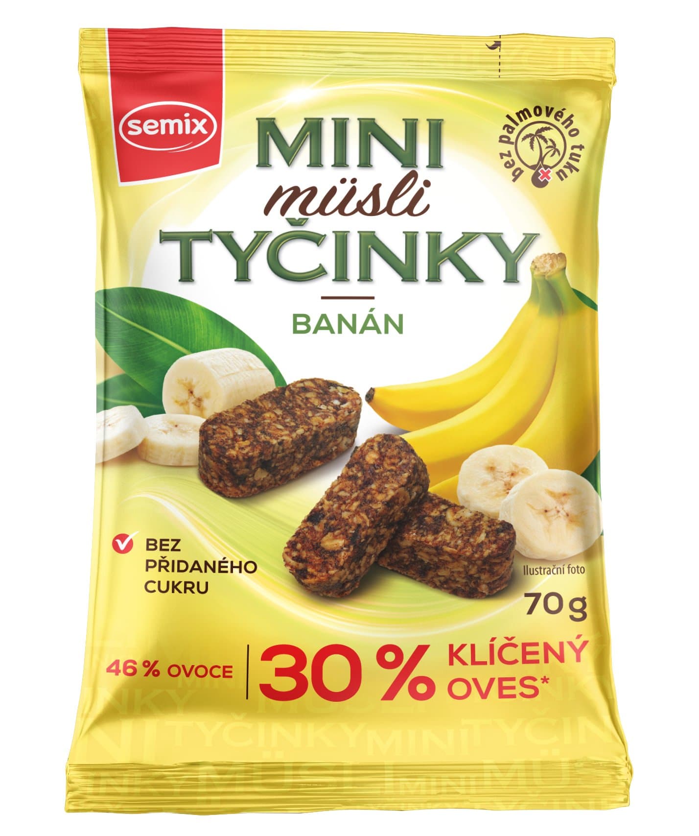 Semix mini müsli tyčinky s klíčenými ovsenými vločkami a banánom 70 g