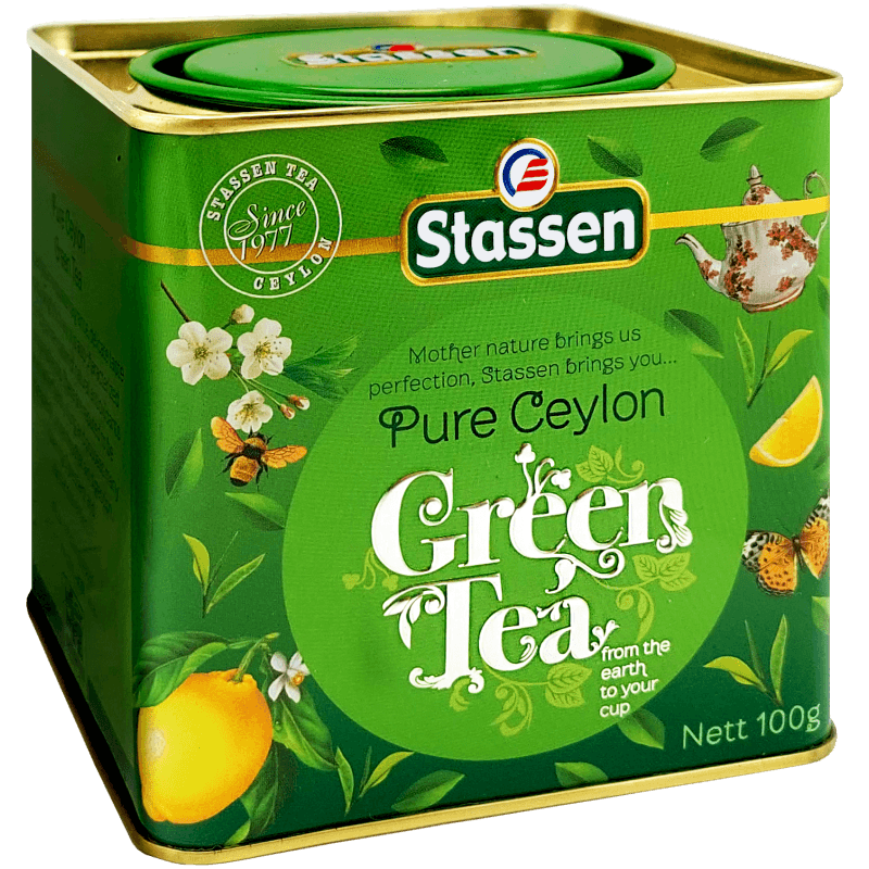 Stassen zelený čaj sypaný v plechovej dóze 100 g