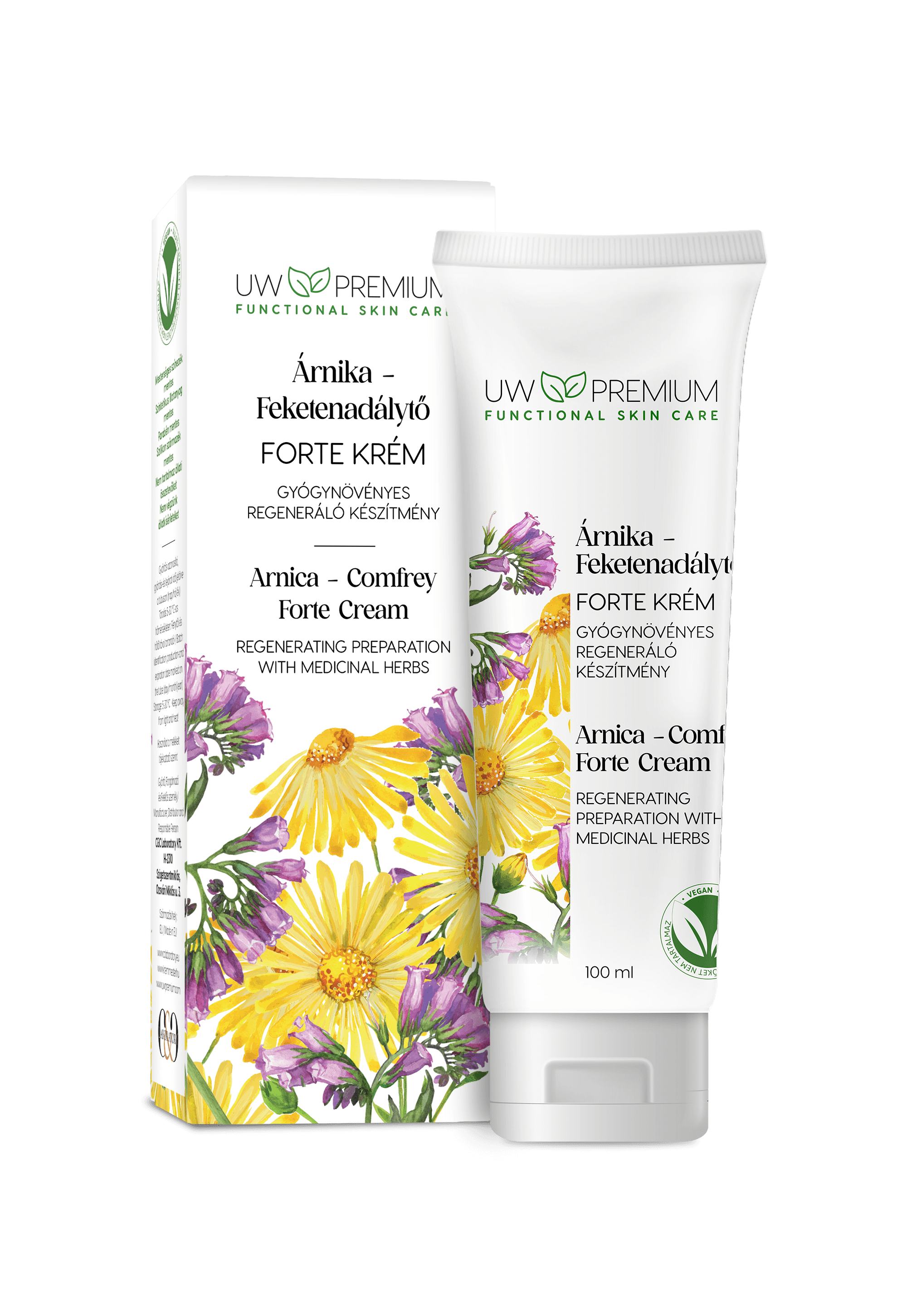 Uw Premium árnika-feketenadálytő krém 100 ml