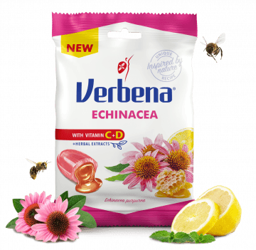 Verbena cukríky echinacea s medom a citrónom 60 g