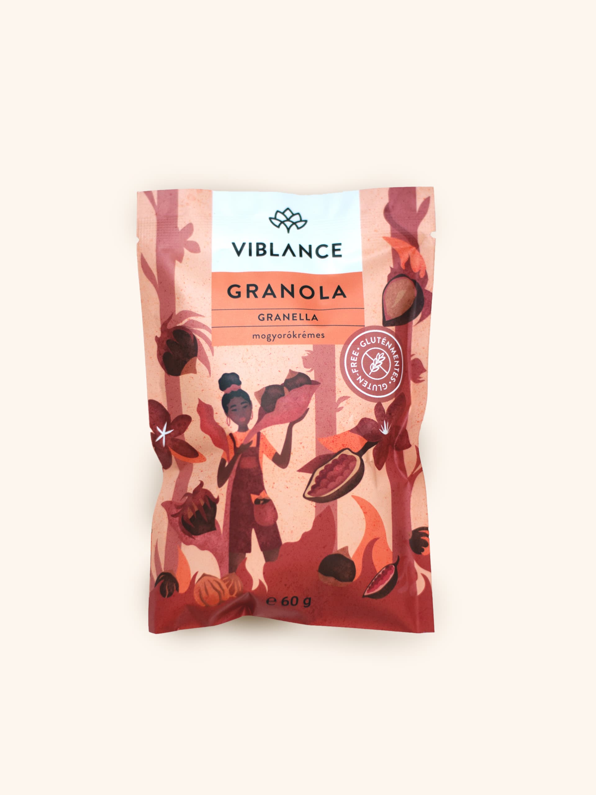 Viblance Chrumkavá Granola s Lieskovými Orieškami a Čokoládou 60 g