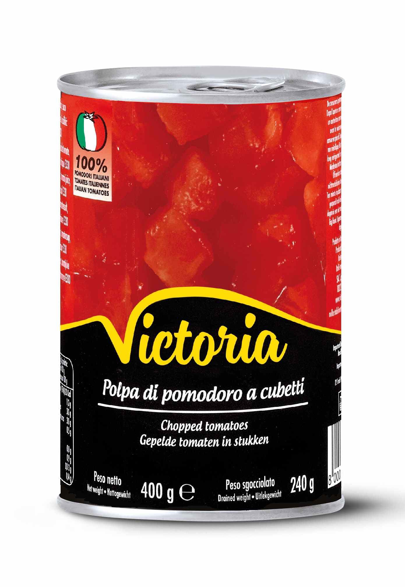 Victoria lúpaná, nakrájaná paradajka 400 g