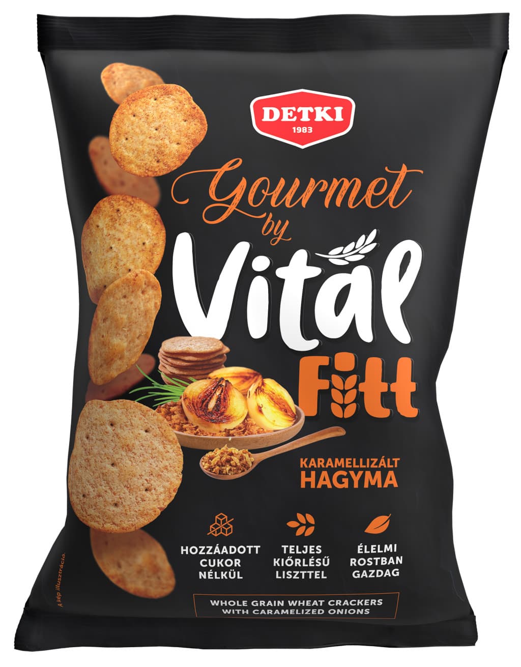 Detki gourmet vitál fitt celozrnný krekry s karamelizovanou cibuľkou 100 g