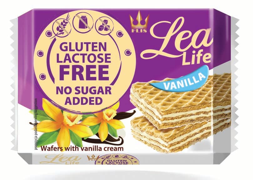 Lea life vanilková oplátka bez pridaného cukru, lepku a laktózy 95 g