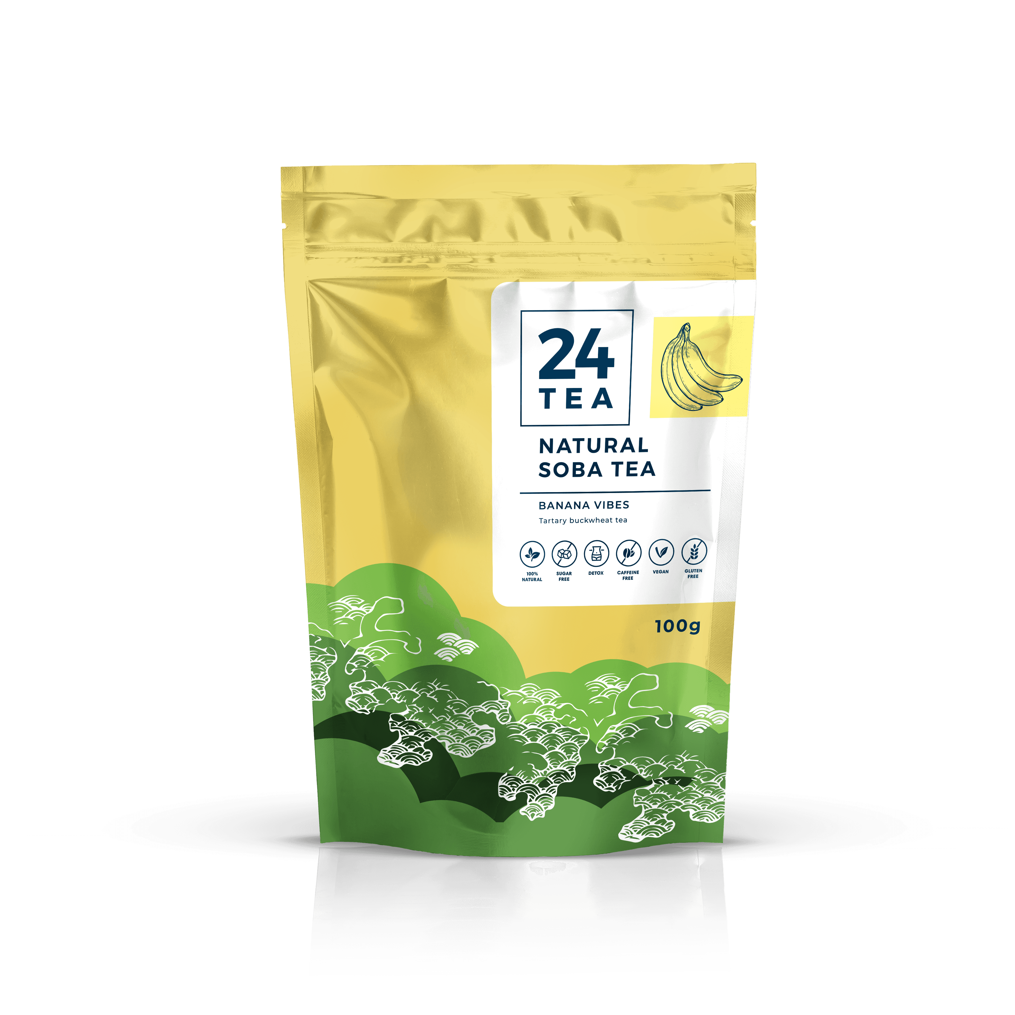 24tea banánové vibrácie pohánkový čaj 100 g