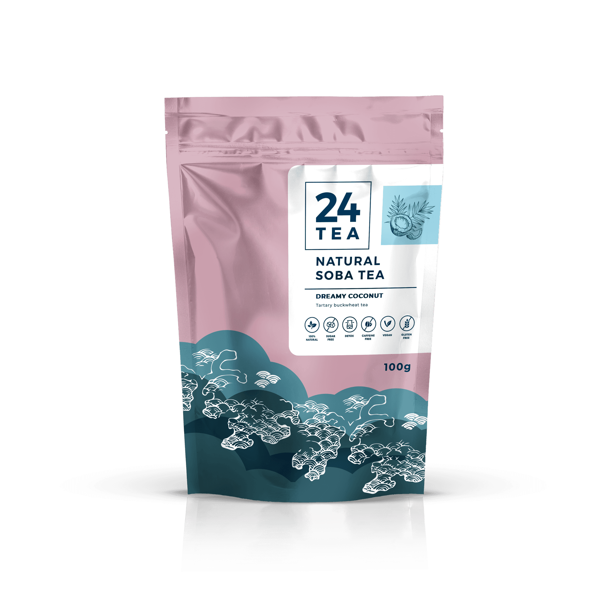 24tea dreamy coconut soba tea kokosový pohánkový čaj 100 g