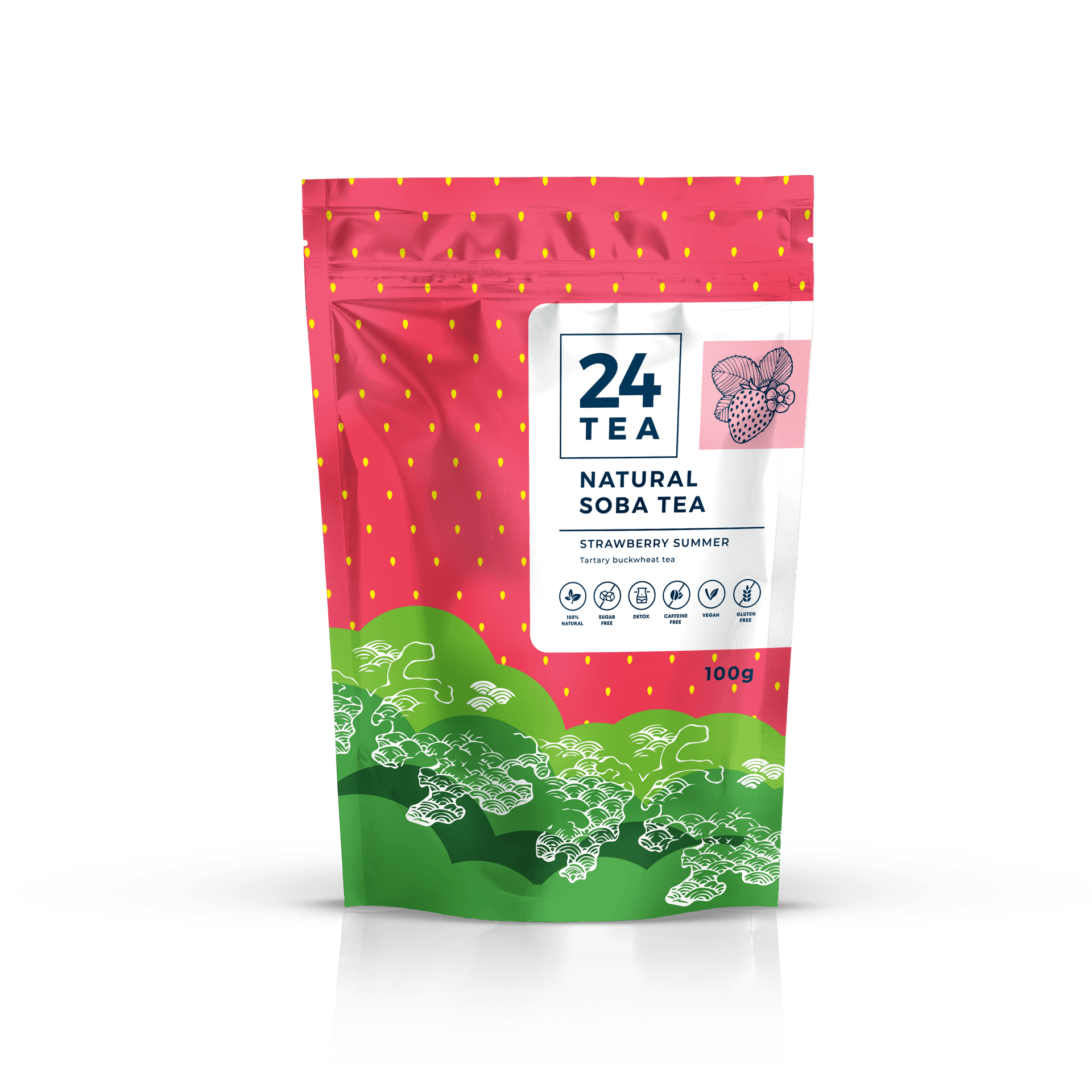 24tea jahodový letný soba čaj 100 g