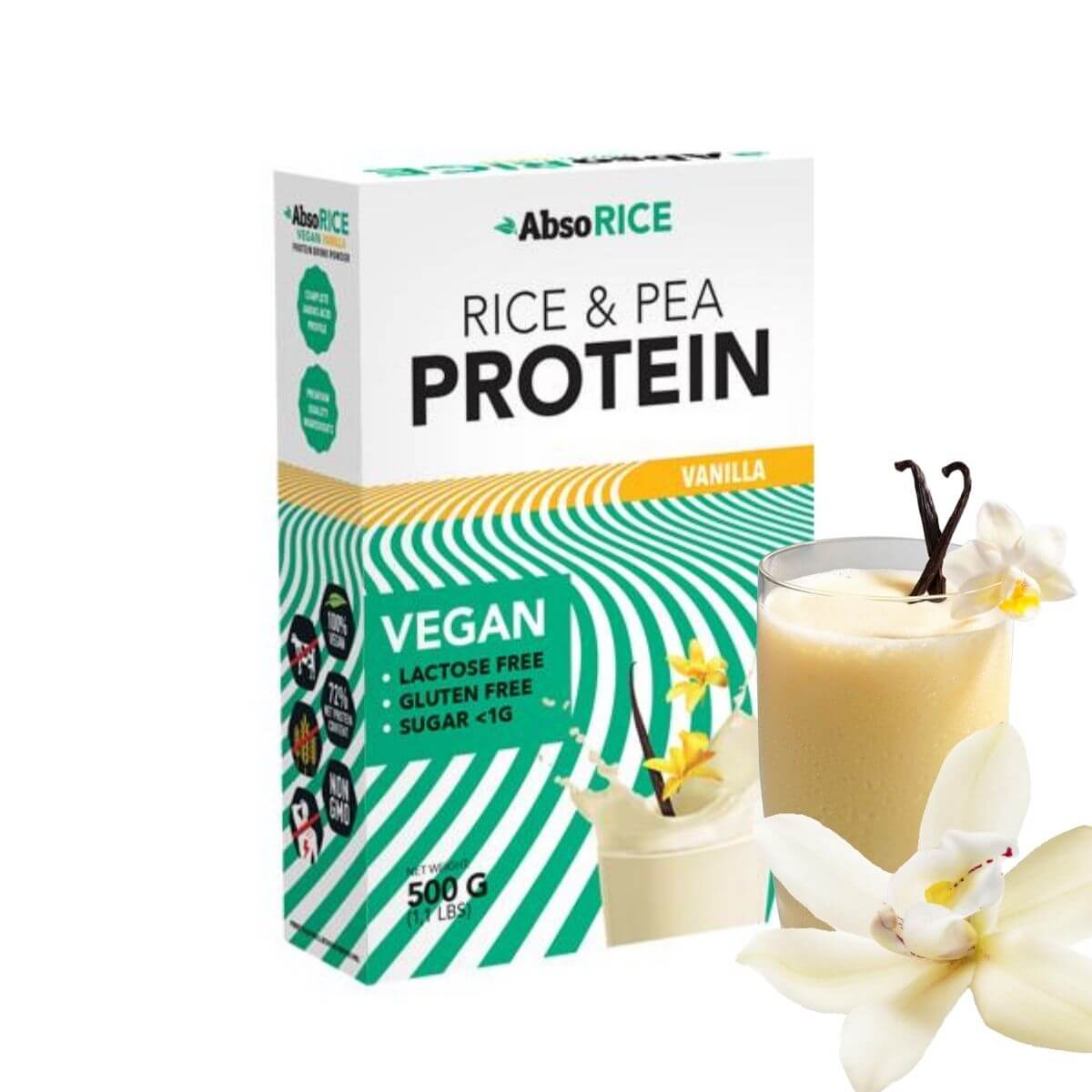 AbsoRICE proteínový prášok s vanilkovou príchuťou 500 g