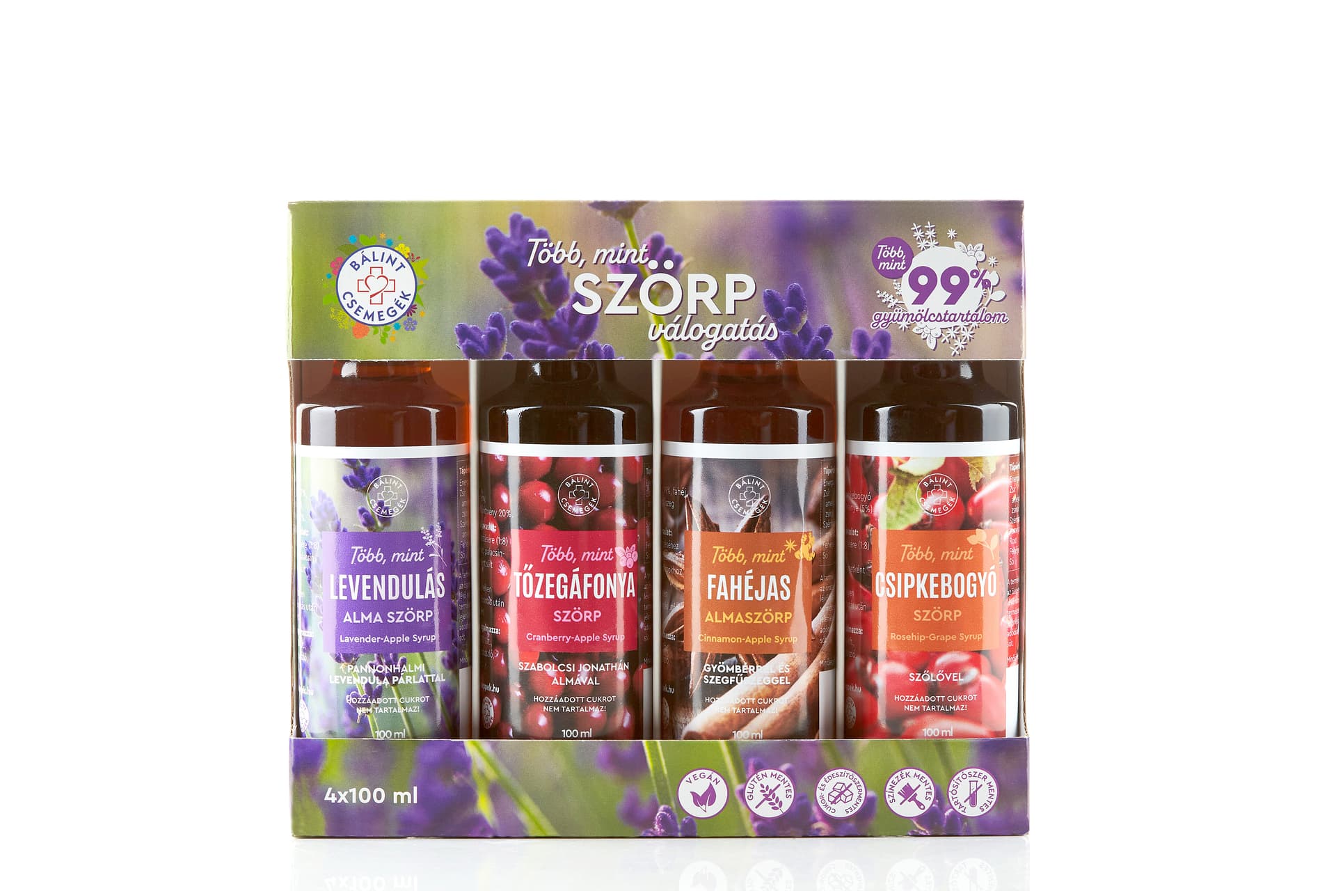 Bálint pochúťky viac než sirup výber - levandulový 4x100ml 400 ml