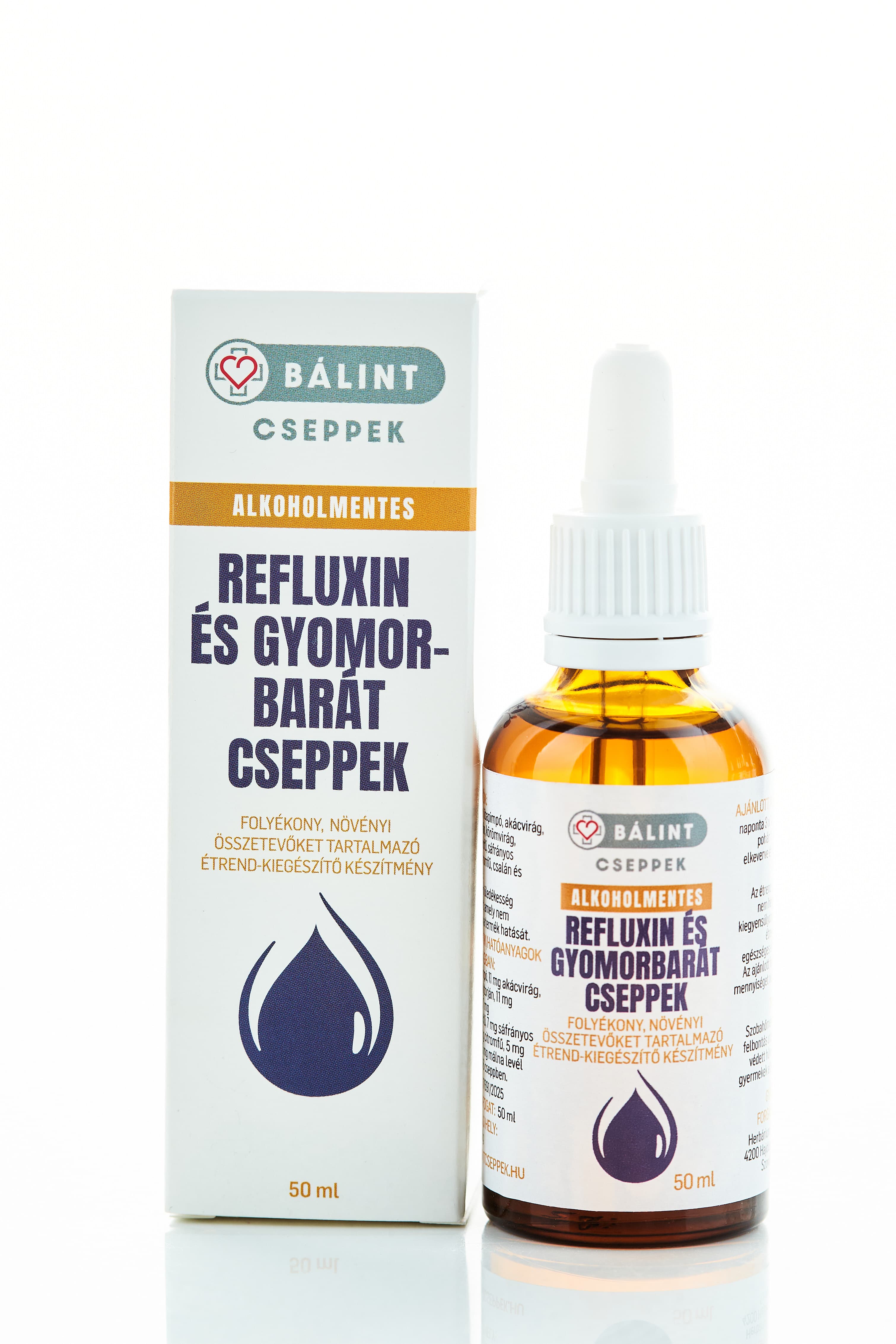 Bálint kvapky alkohol-free refluxin a žalúdku priaznivé kvapky 50 ml