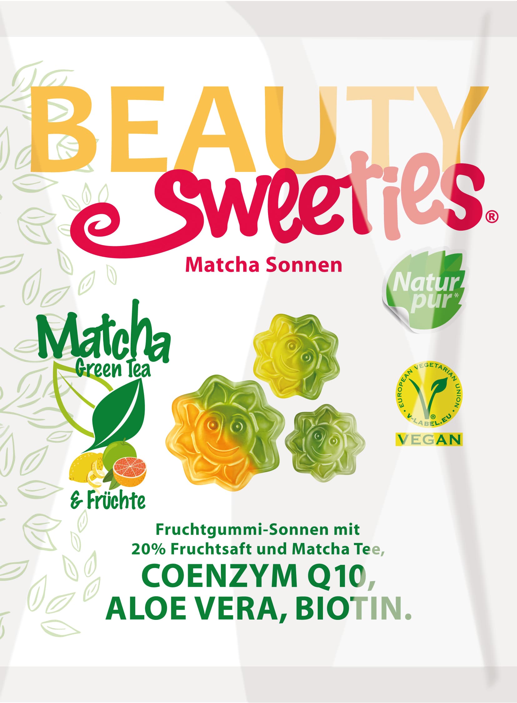 BeautySweeties matcha slniečka ovocné želé 125 g