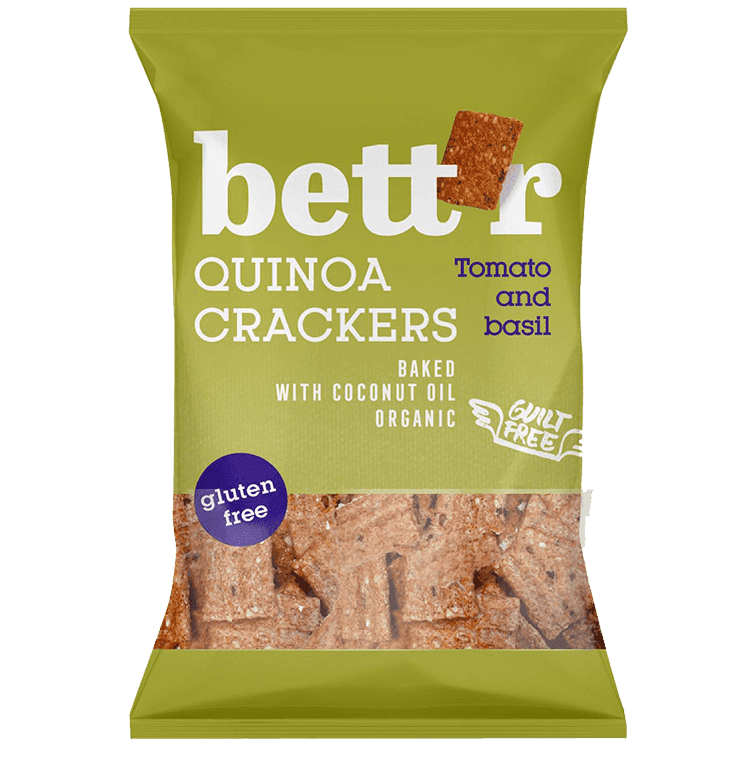 BETT'R Quinoa krekry s paradajkami a bazalkou 100 g