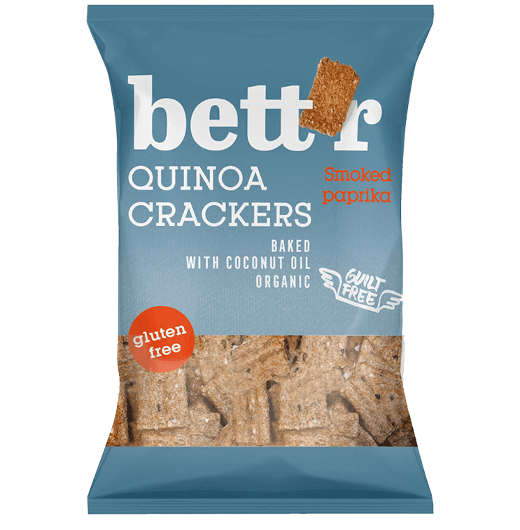 Bettr BIO Vegánske quinoa krekry s údenou paprikou 100 g