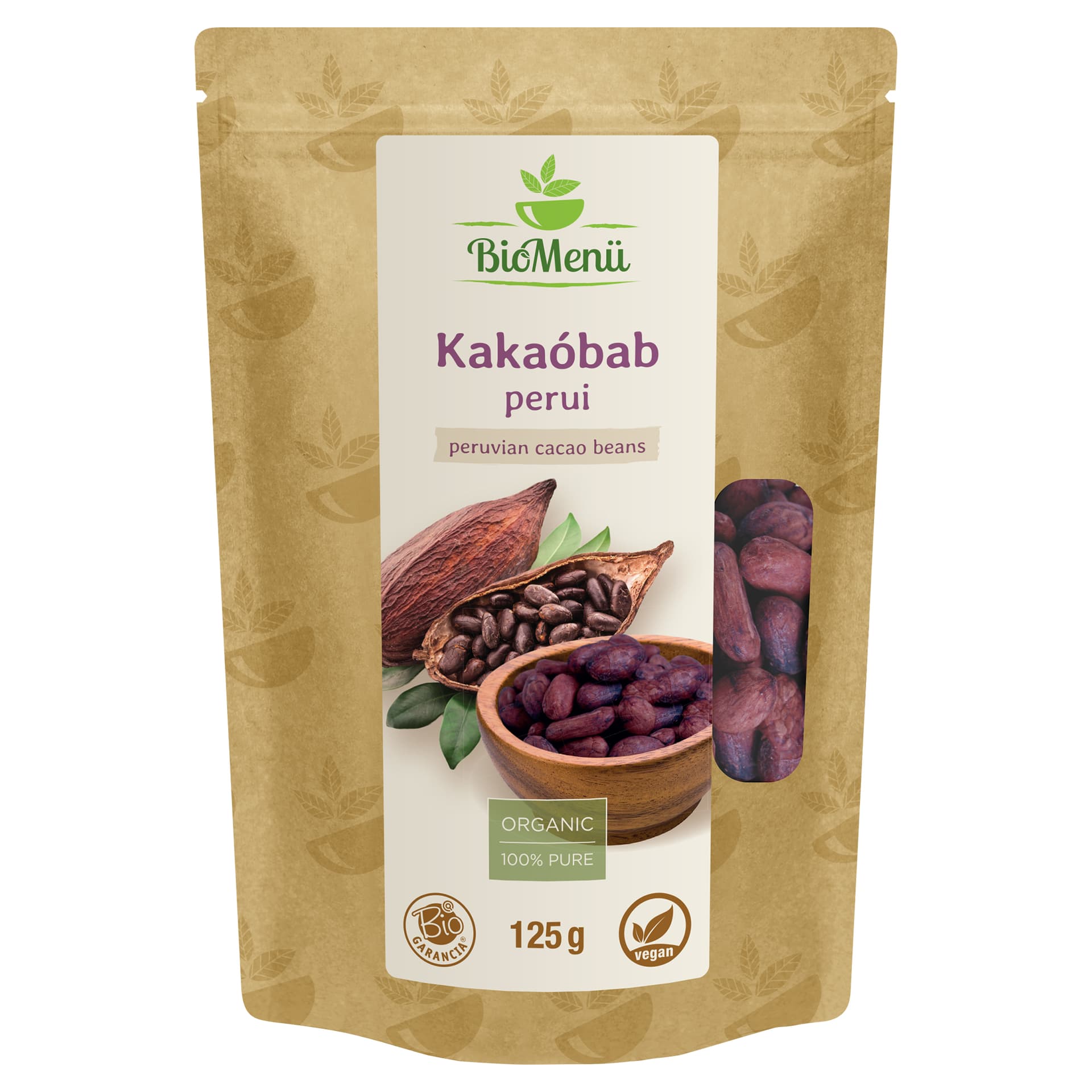 BioMenü bio peruánske kakaové bôby 125 g