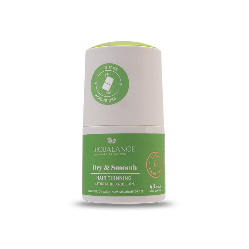 Biobalance dry&smooth 48h guľový deodorant so spomaľujúcim rastom chĺpkov 50 ml
