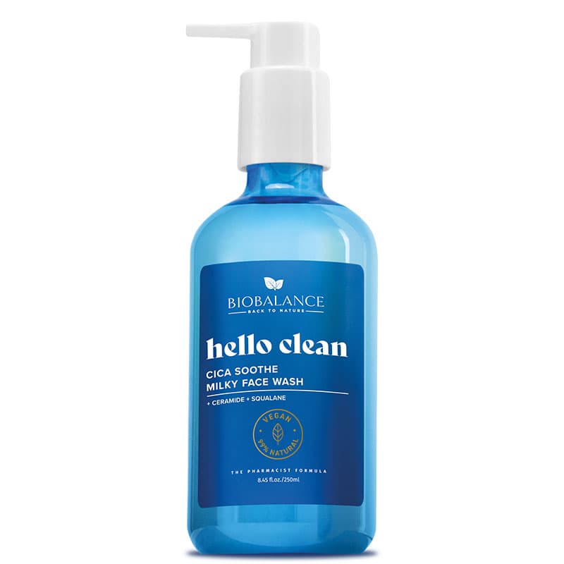 Biobalance hello clean upokojujúci mliečný čistiaci gél s extraktom z mačky na suchú, normálnu a citlivú pleť 250 ml