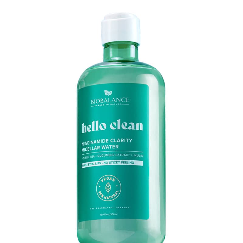 Biobalance hello clean čistiaci micelárny roztok s niacinamidom na mastnú a akné náchylnú pokožku 500 ml