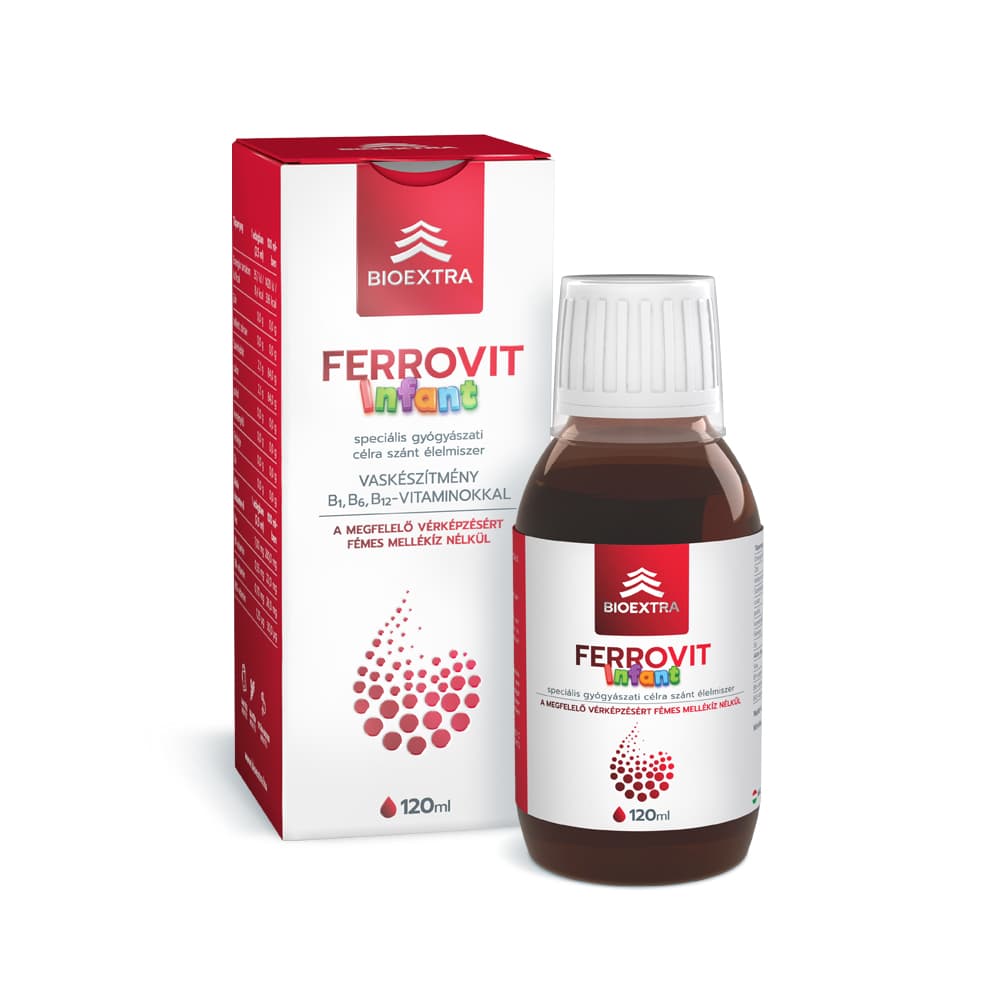 Bioextra ferrovit infant špeciálne diétne potraviny na liečebné účely pre nedostatok železa u dojčiat 120 ml