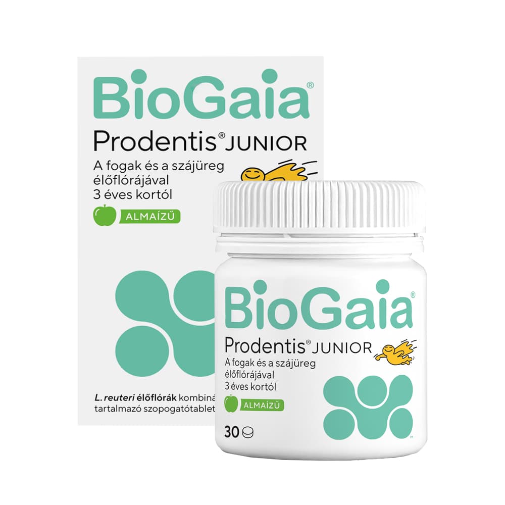 BioGaia Prodentis JUNIOR pastilky na cmúľanie s príchuťou jablka od 3 rokov 30 ks