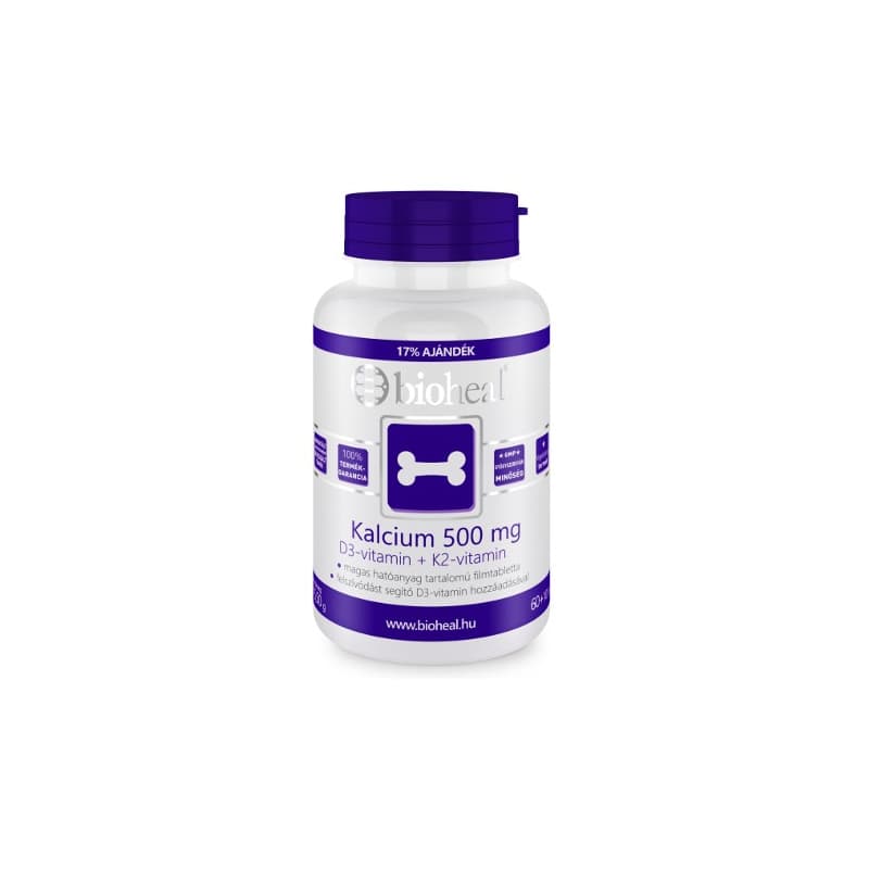 Bioheal vápnik 500 mg+D3-vitamin+K2-vitamin tablety 70 ks