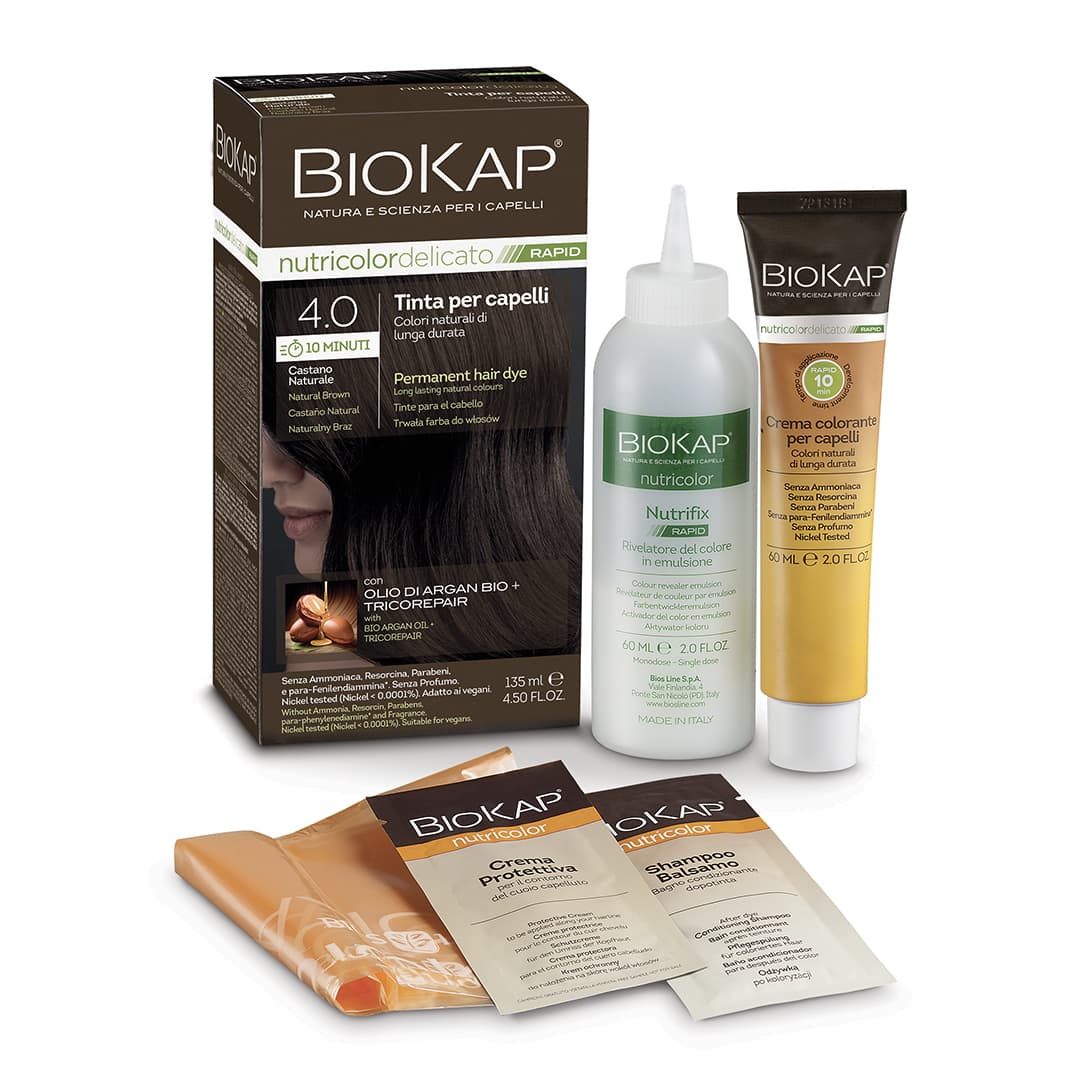 Biokap Rapid rýchla farba na vlasy, gaštanový odtieň 4.0 140 ml - 90775