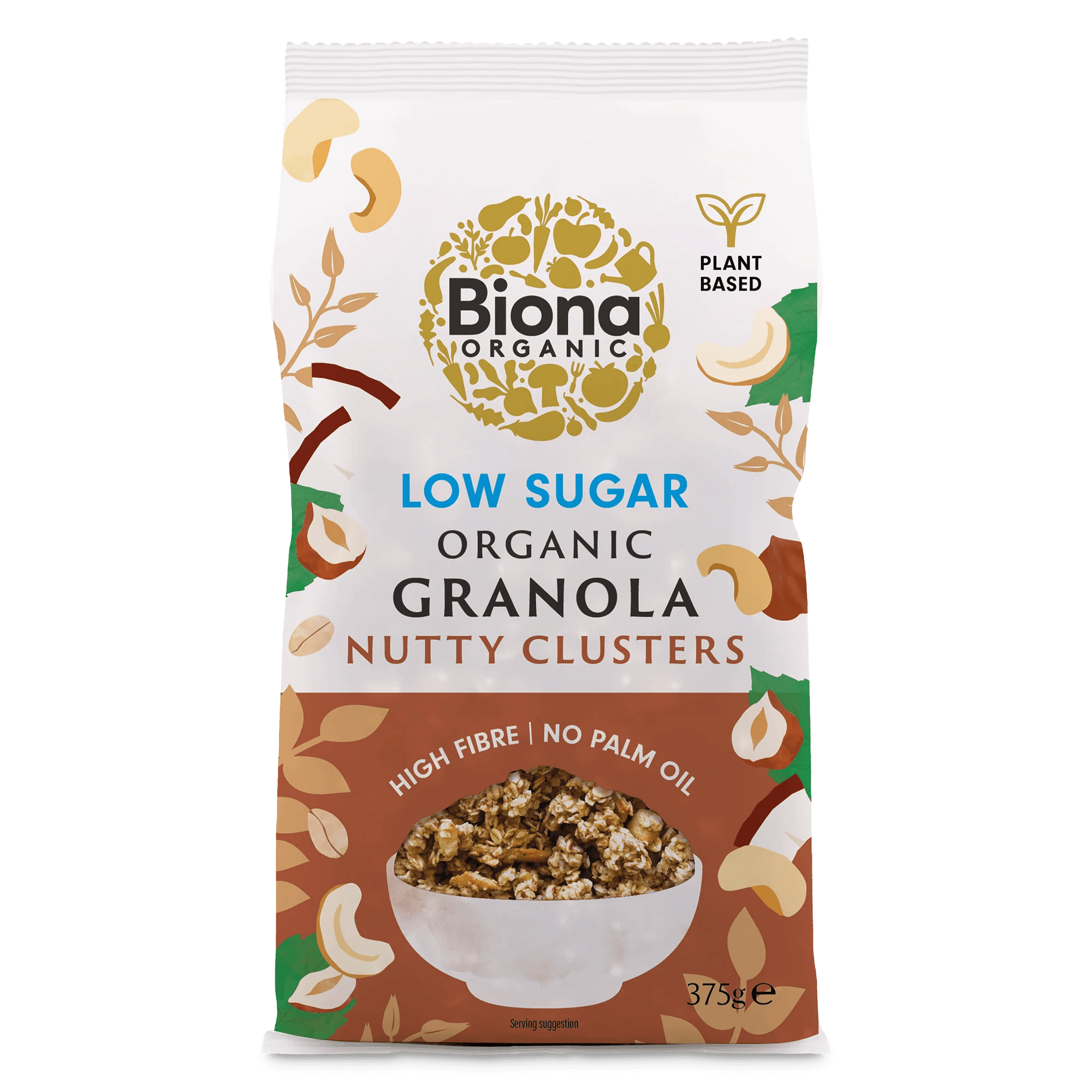 Biona bio granola s orechmi s nízkym obsahom cukru 375 g