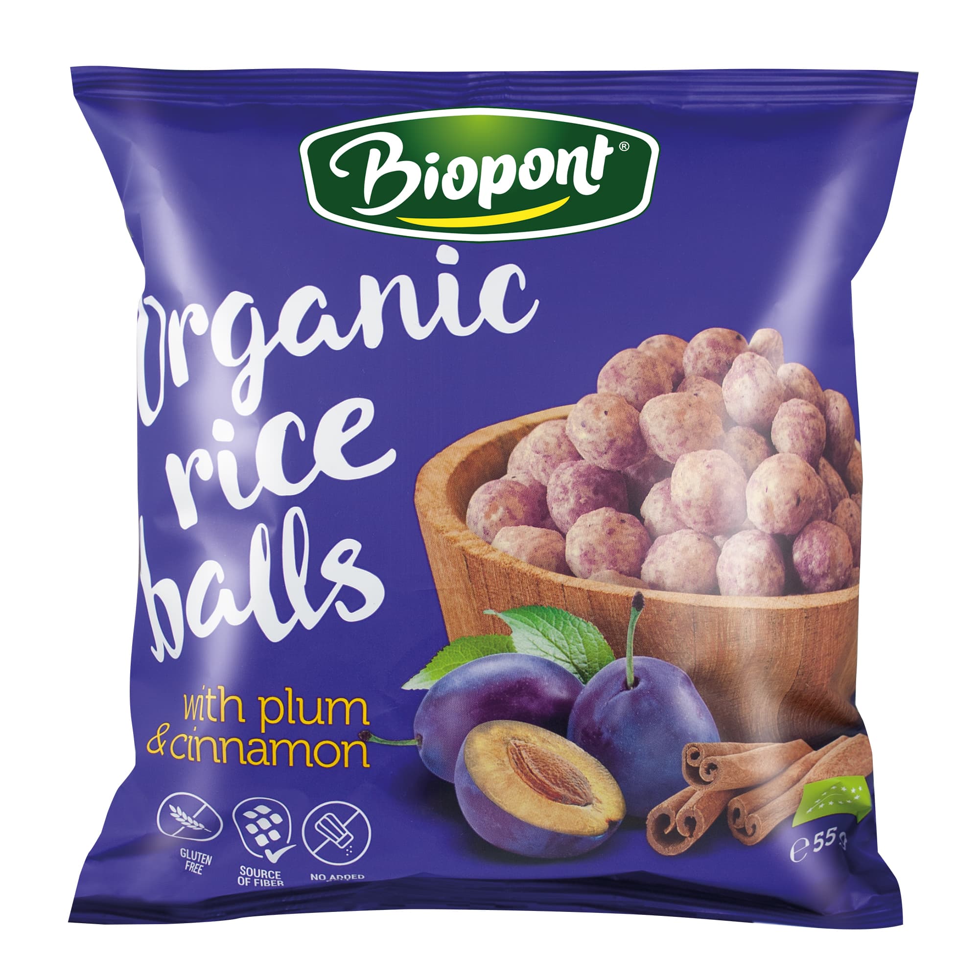 Biopont ryžové chrumky so slivkami a škoricou 55 g