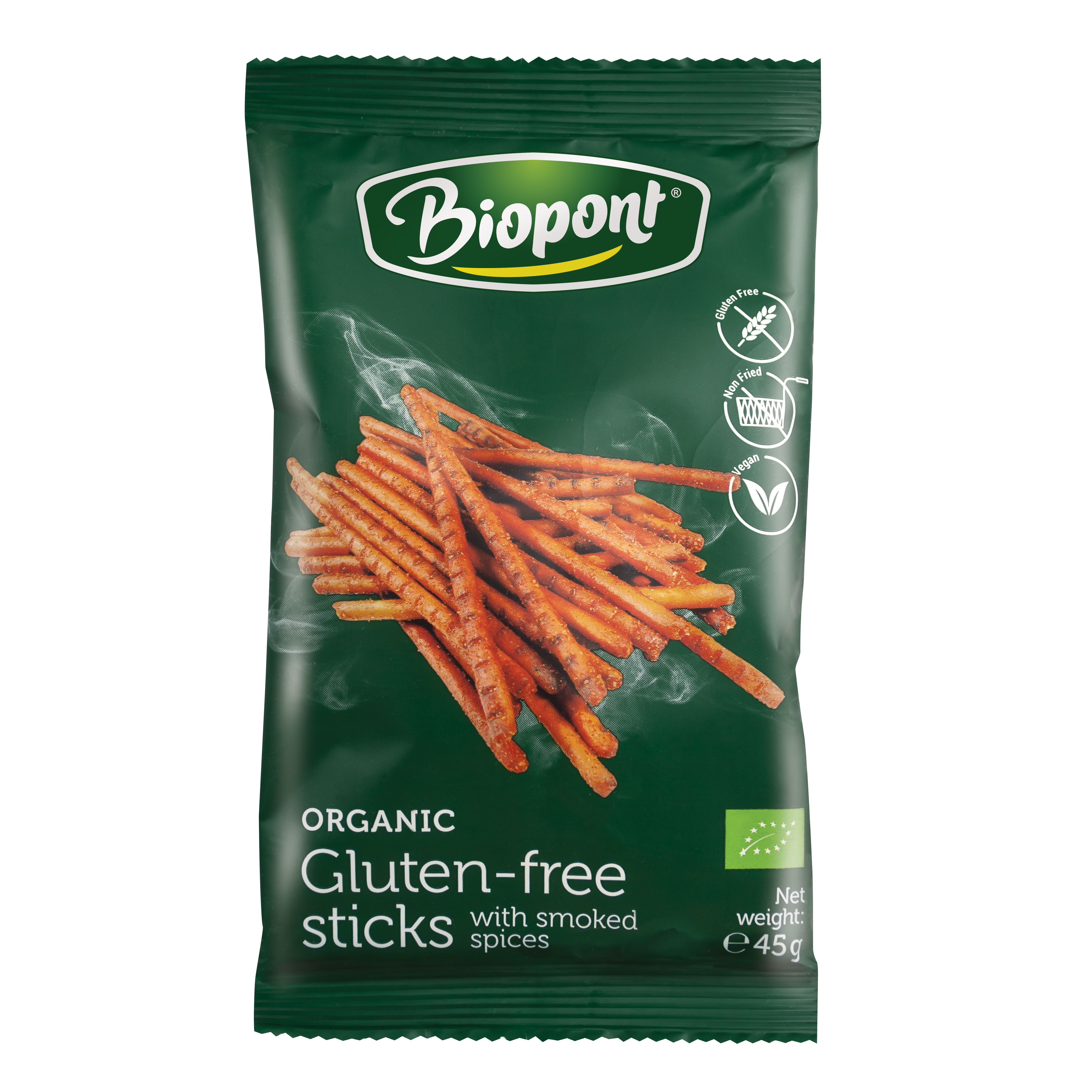 Biopont bio bezlepkové slané tyčinky smoky 45 g