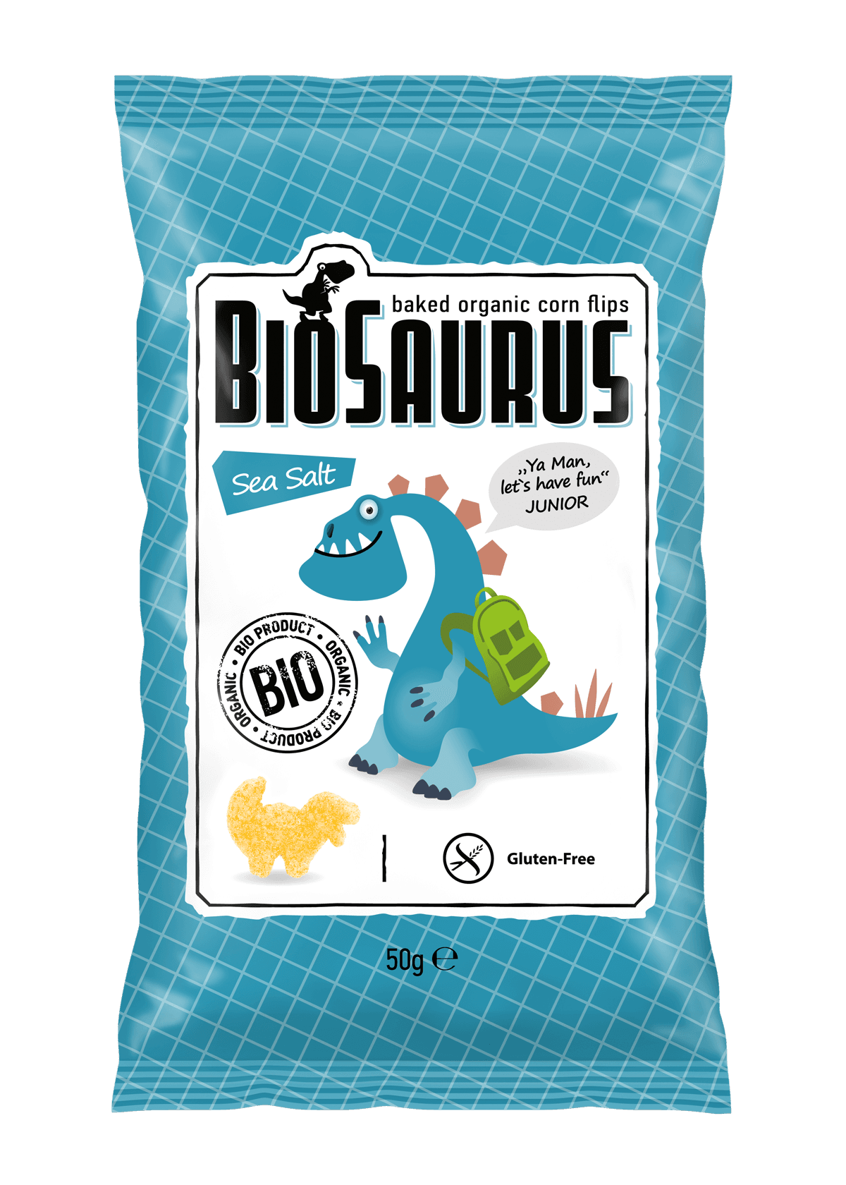 BioSaurus kukuričný snack s morskou soľou 50 g
