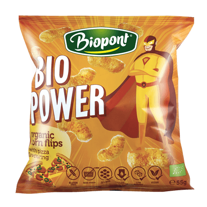 Biopont extrudované kukuričné chrumky s príchuťou pizze 55 g