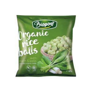 Biopont Bio ryžové guľôčky so špenátom a pórom 60 g