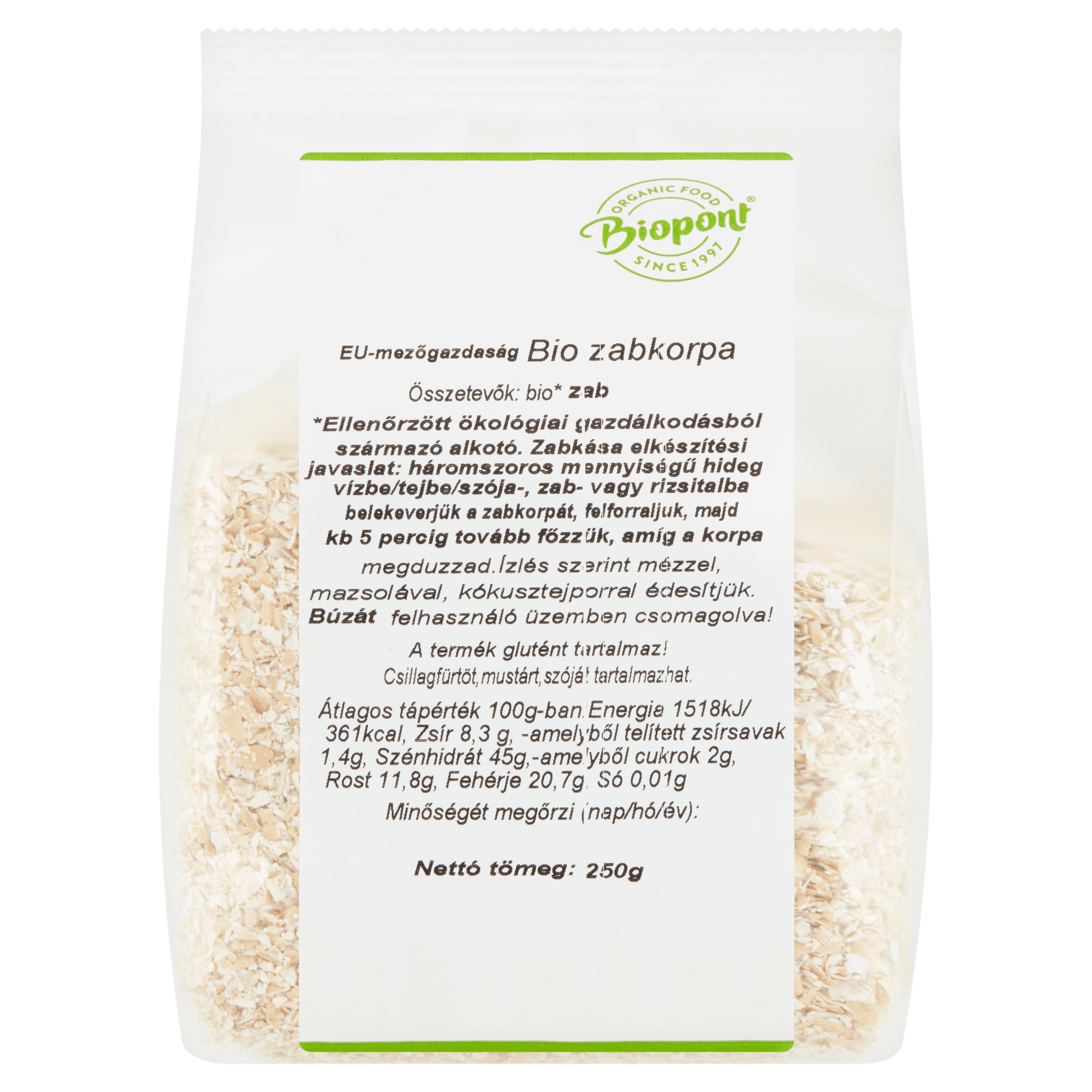 Biopont Bio ovsené otruby 250 g