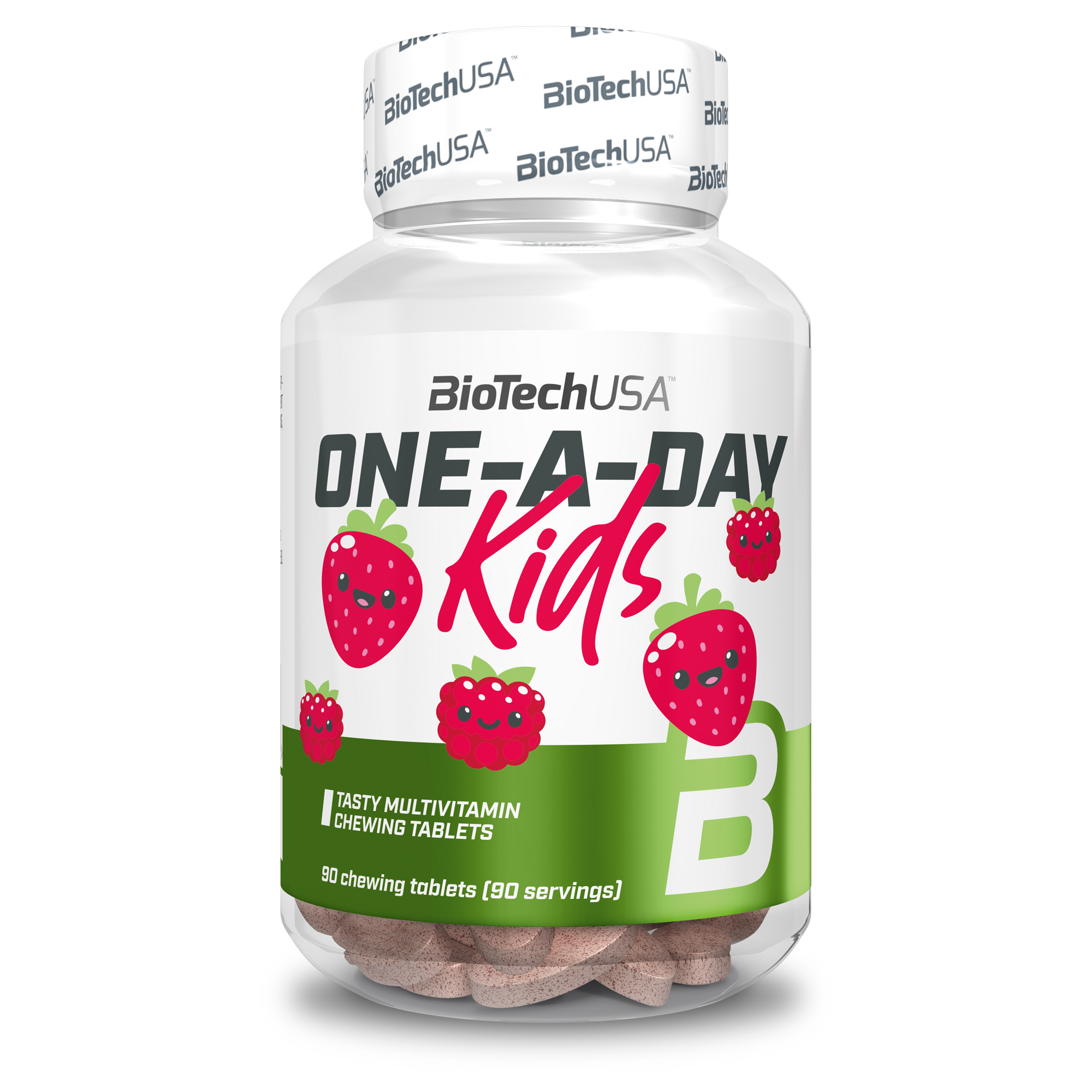 Biotech one a day kids jahodovo-malinové žuvacie tablety 90 ks