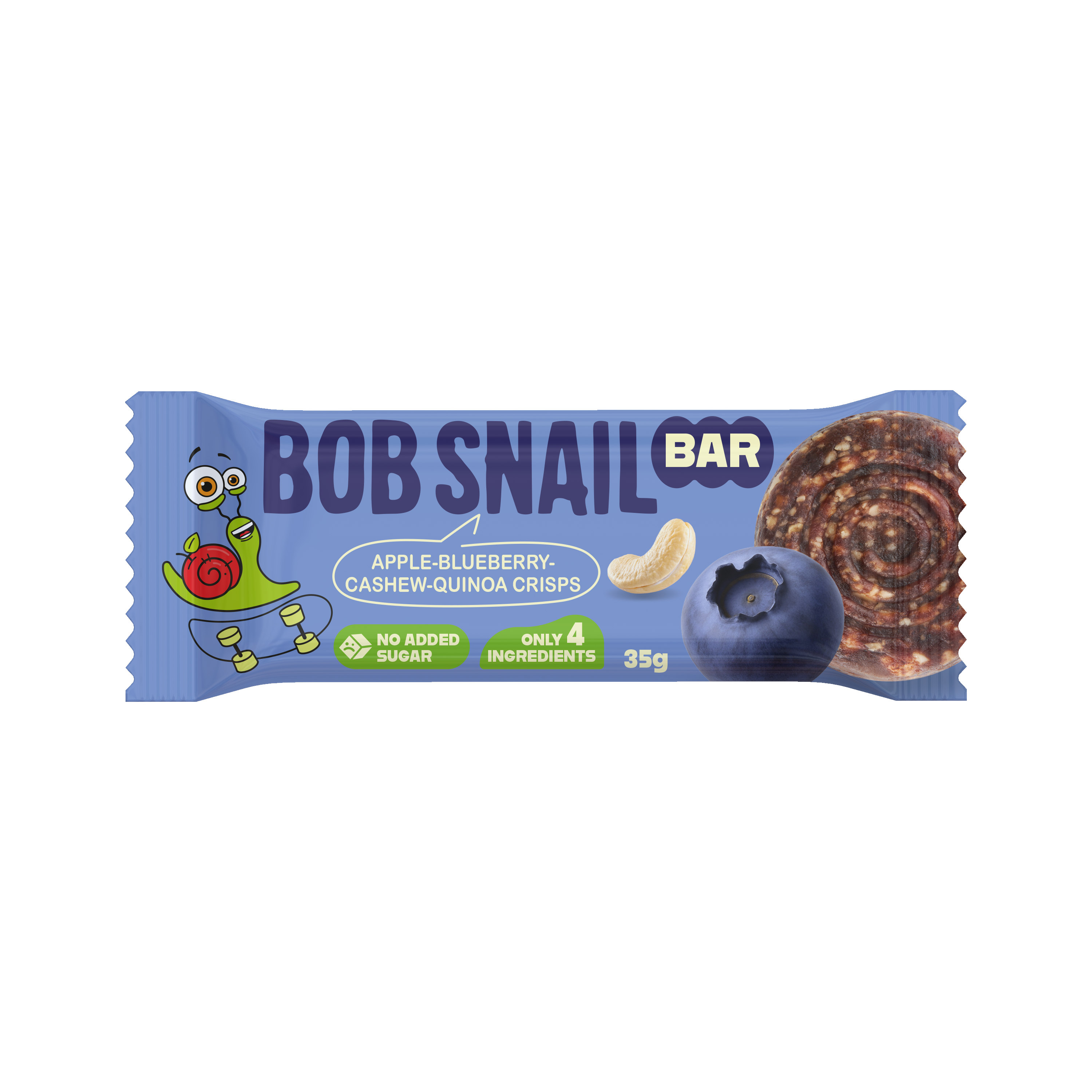 Bob Snail ovocný kúsok so semienkami jablko-čučoriedka-kešu-quinoa chrumkavý 35 g
